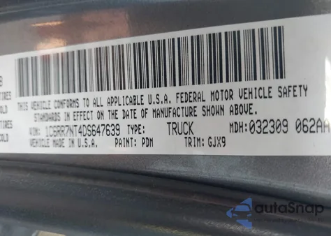 2013 Ram 1500 Laramie из США, поврежденный, VIN 1C6RR7NT4DS647639